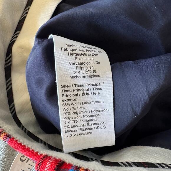 J.Crew Red Plaid Wool Blend High Rise Cameron Size 2 Straight Dress Pants - Picture 7 of 9